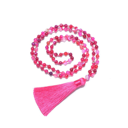 Agate Rose Red Striped 108, 6mm.